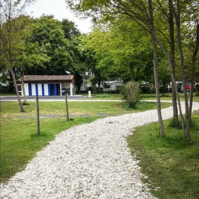 Aire naturelle de camping aux Mathes - allee vers bloc sanitaire